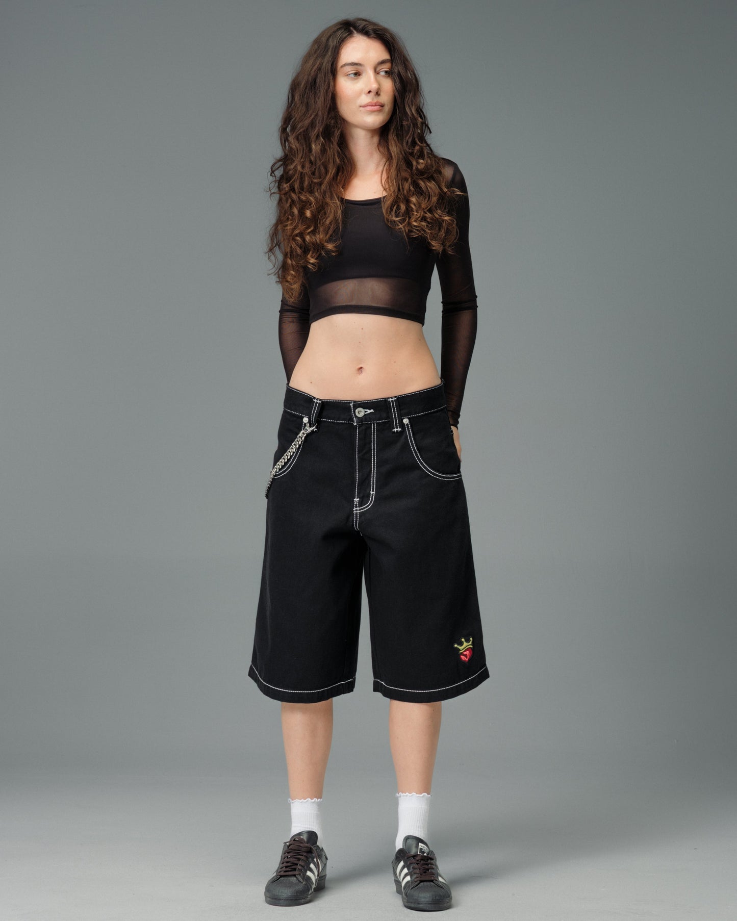 W179 Pipes Shorts. 14" Inseam. Jet Black.