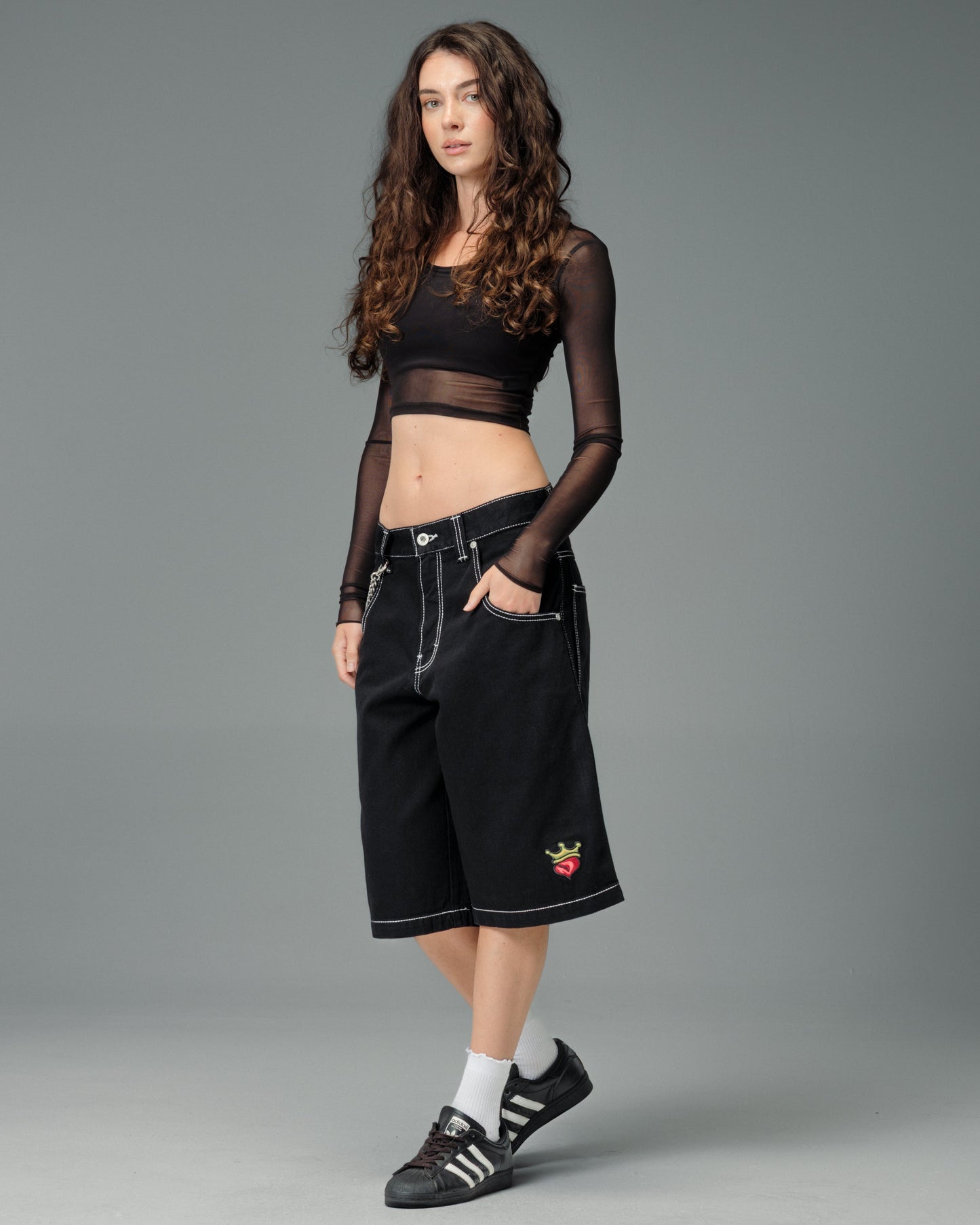 W179 Pipes Shorts. 14" Inseam. Jet Black.