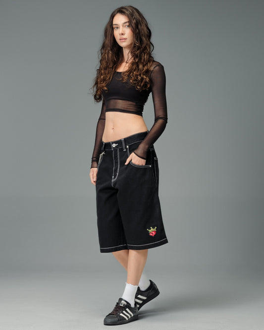 W179 Pipes Shorts. 14" Inseam. Jet Black.