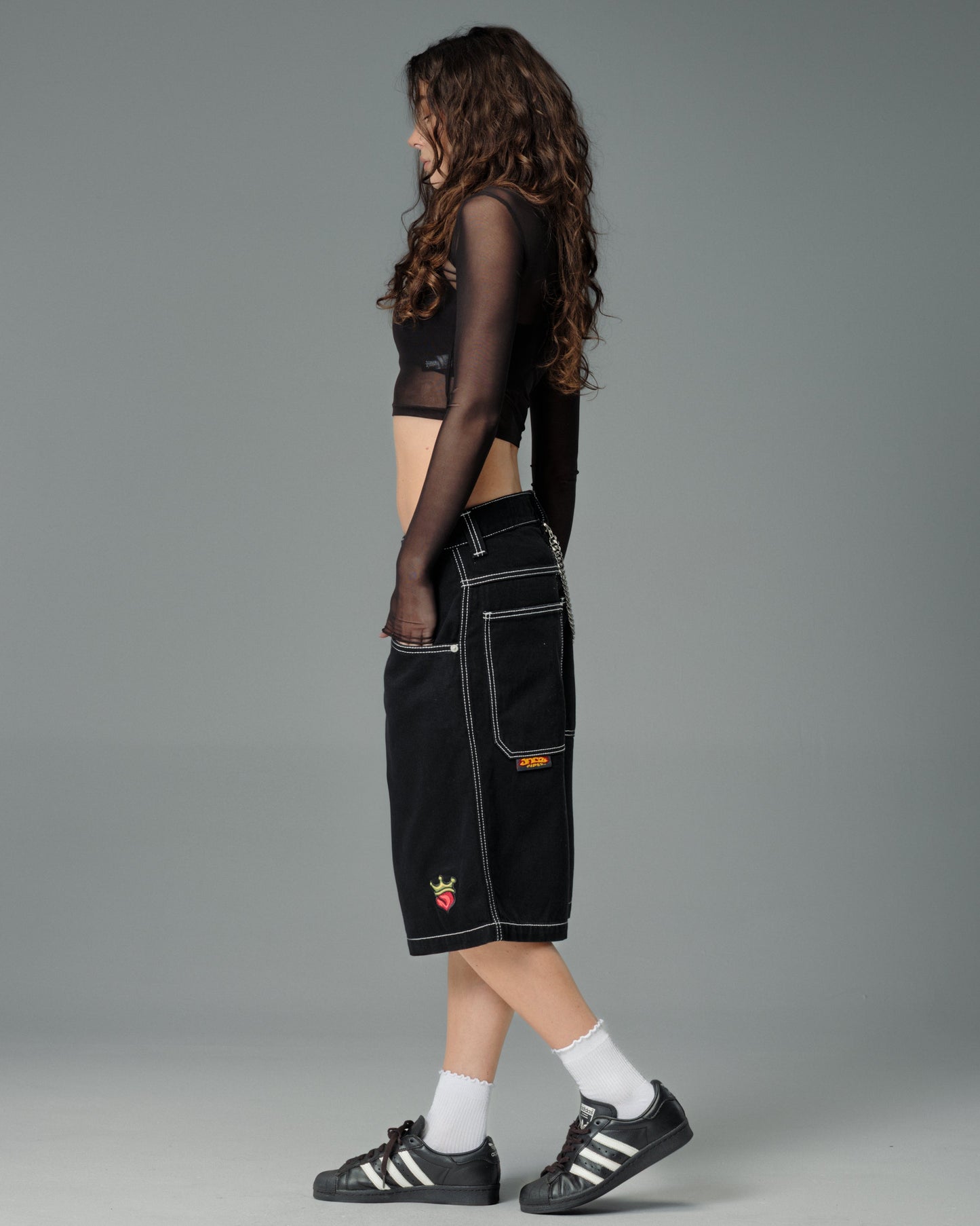 W179 Pipes Shorts. 14" Inseam. Jet Black.