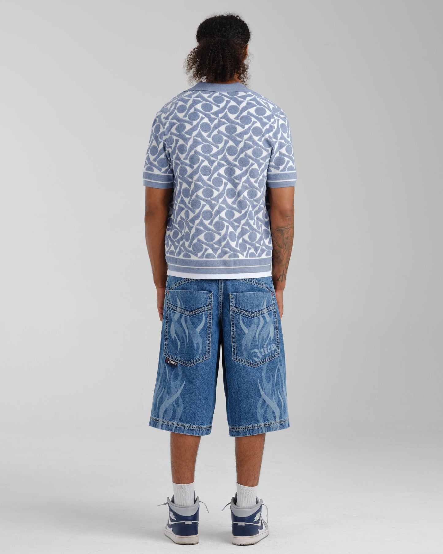 Rising Flames Shorts. 15" Inseam. Dark Stone.