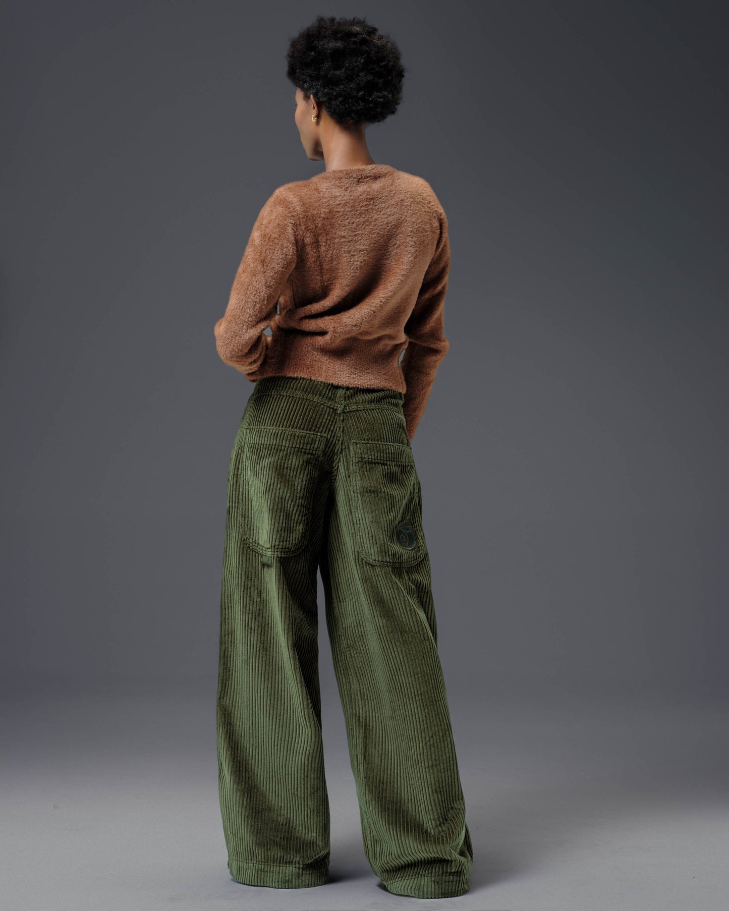 W101 Twin Cannon. 26". 4 Wale Corduroy. Moss.
