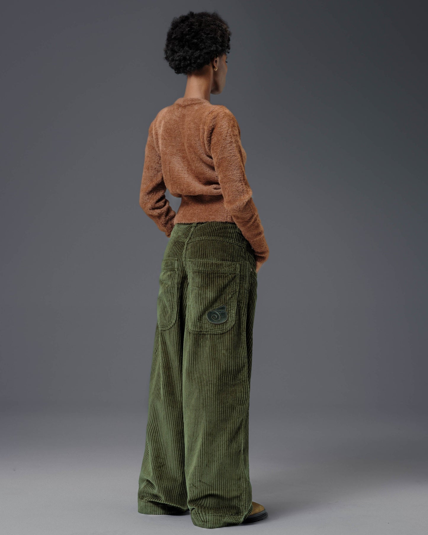 W101 Twin Cannon. 26". 4 Wale Corduroy. Moss.